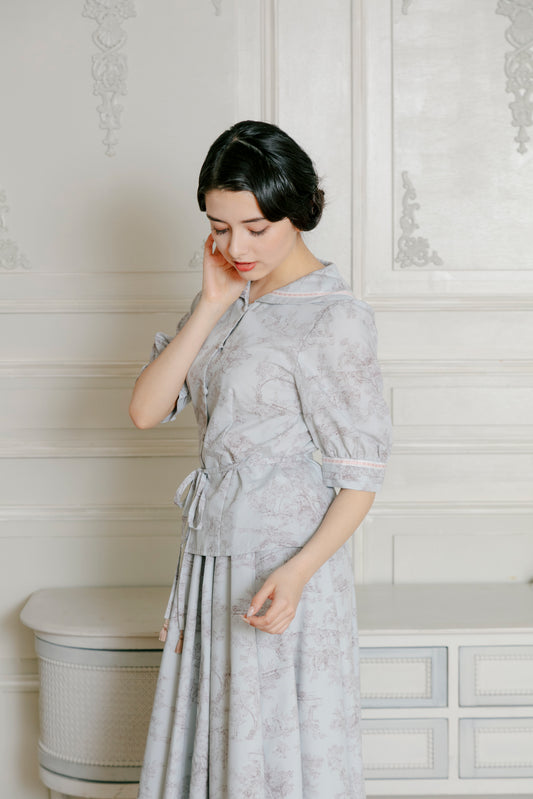 セーラーカラーブラウス/サックス