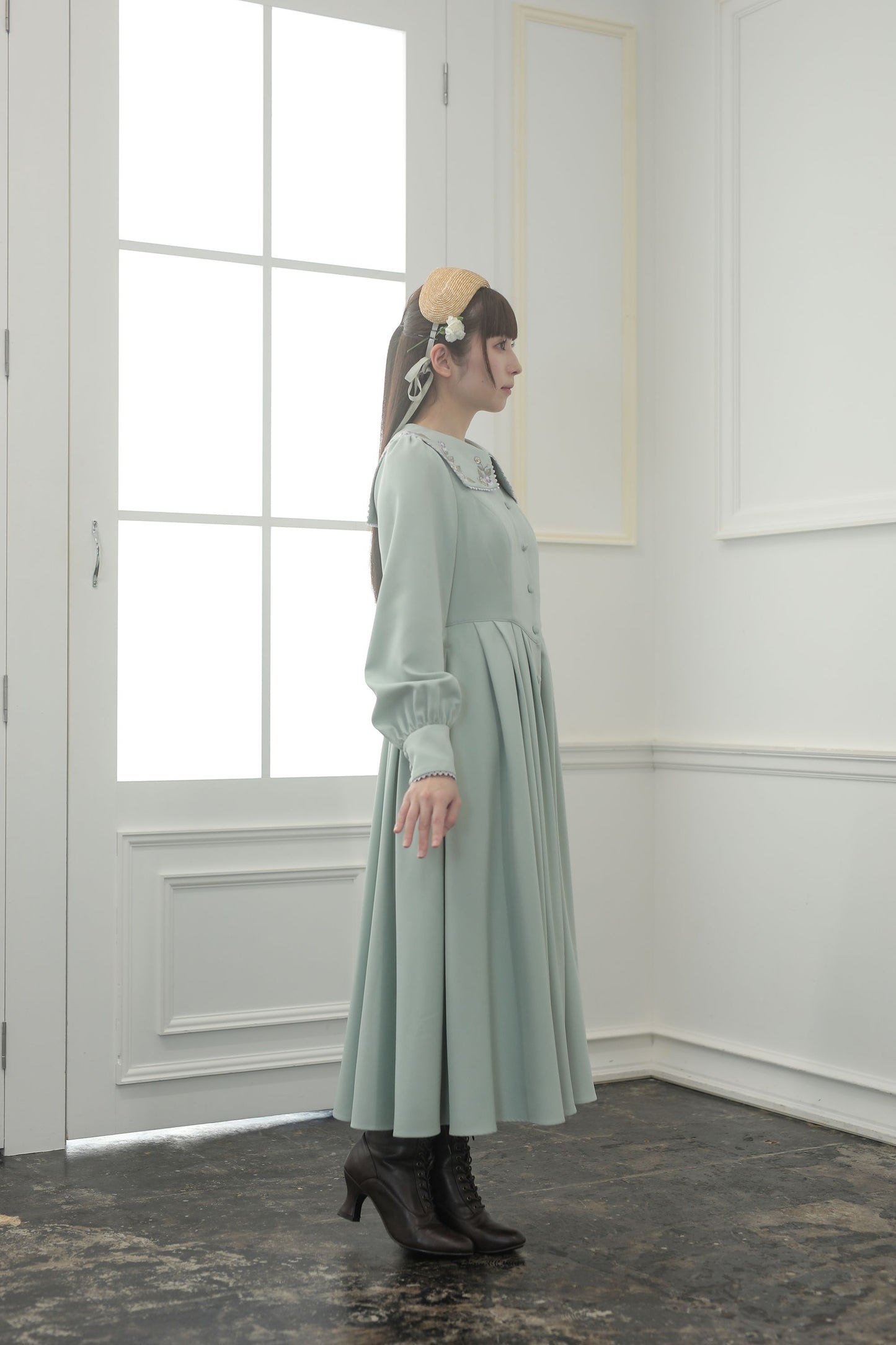 【Pre-order】Fleur dress-viola/Mint green