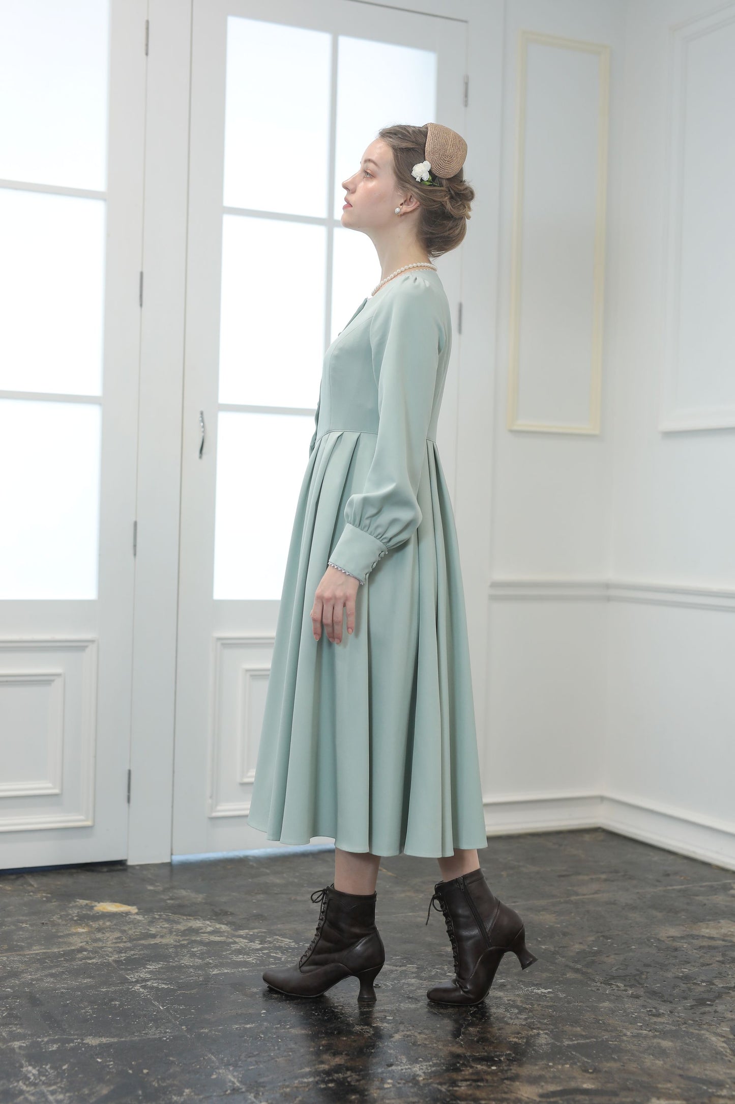 【Pre-order】Fleur dress-viola/Mint green