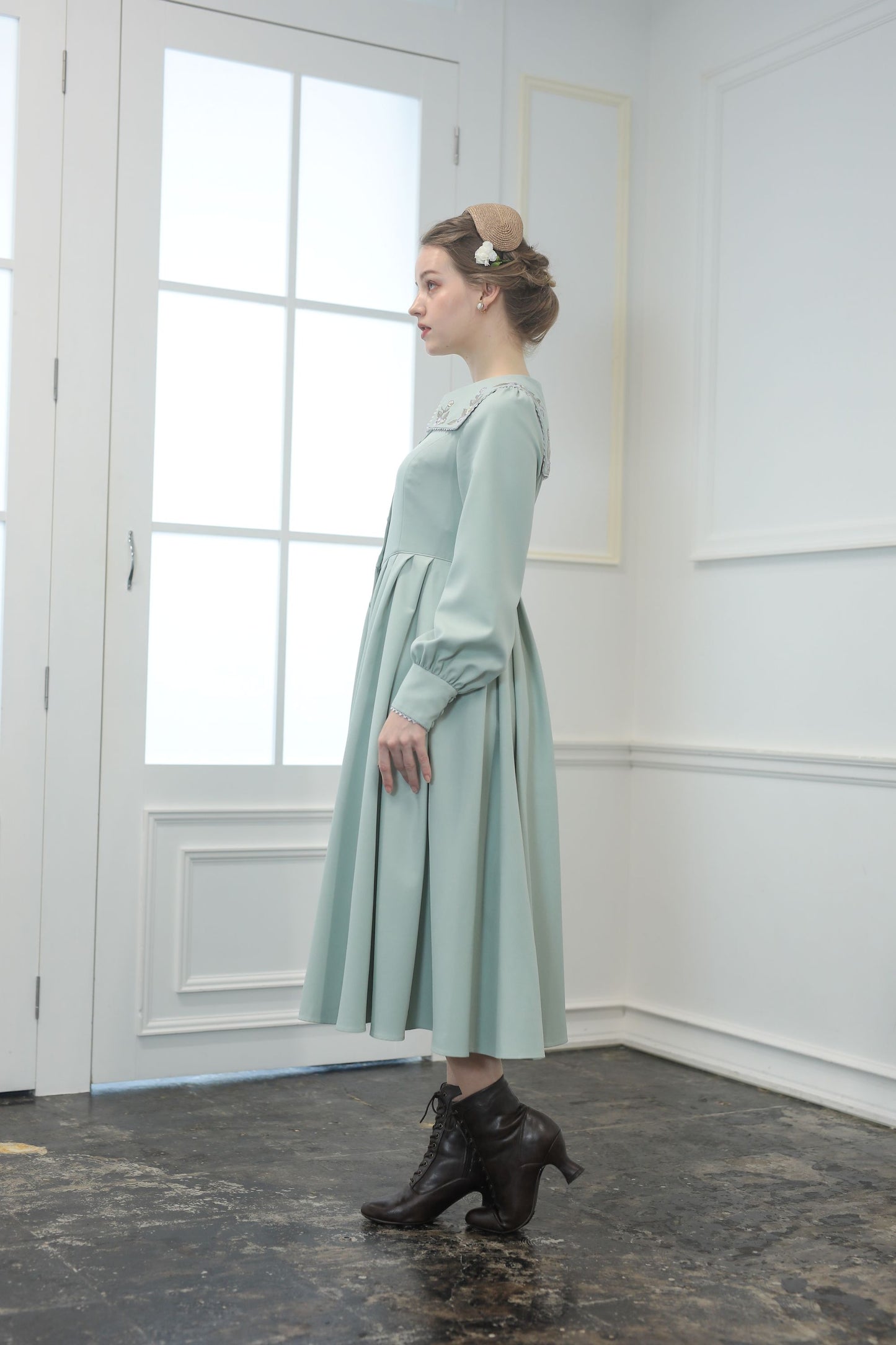 【Pre-order】Fleur dress-viola/Mint green