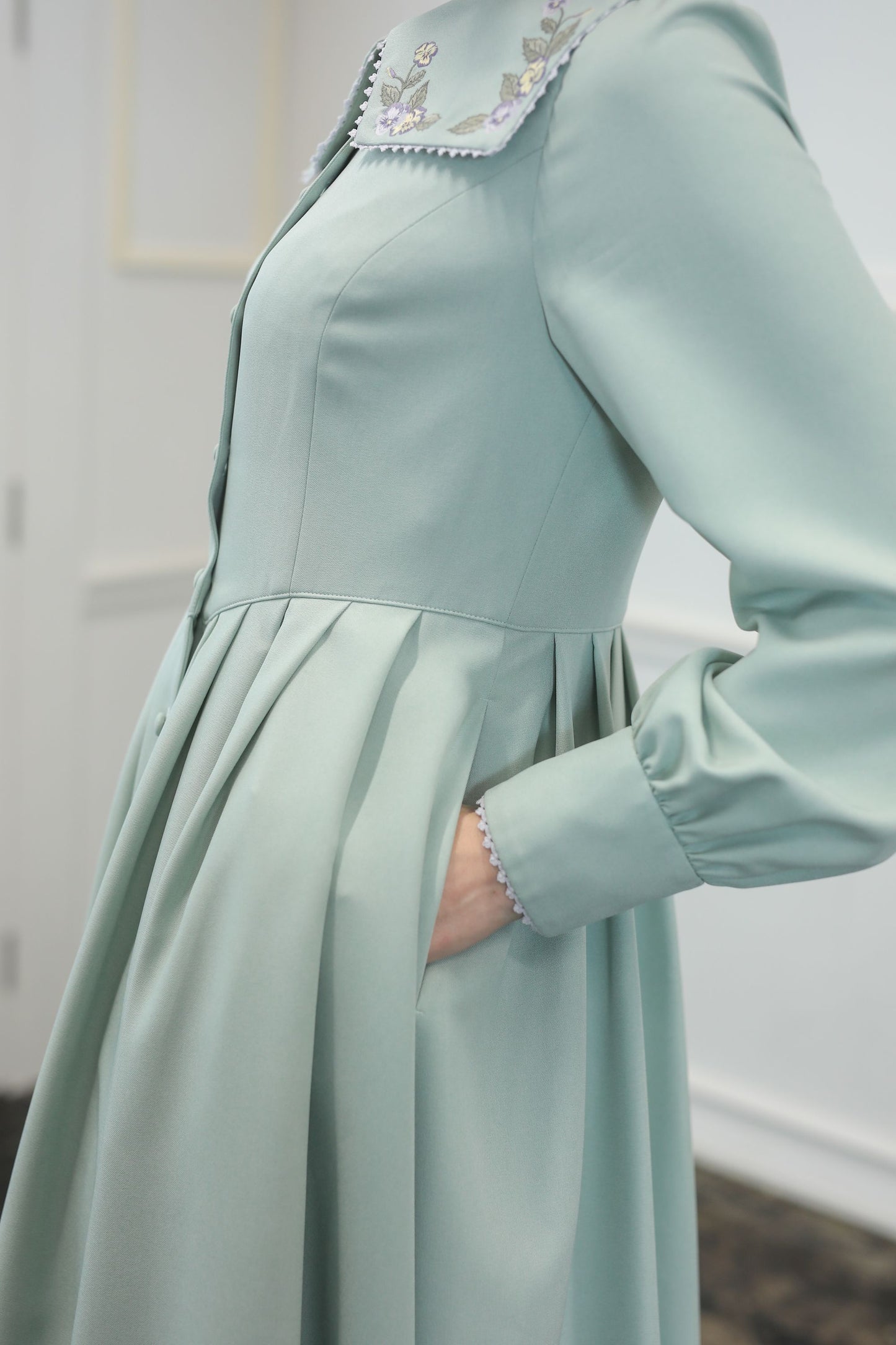 【Pre-order】Fleur dress-viola/Mint green