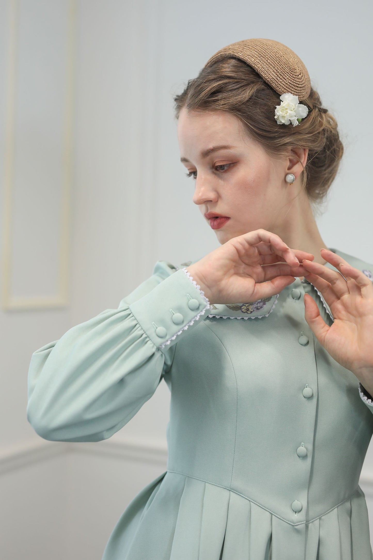 【Pre-order】Fleur dress-viola/Mint green