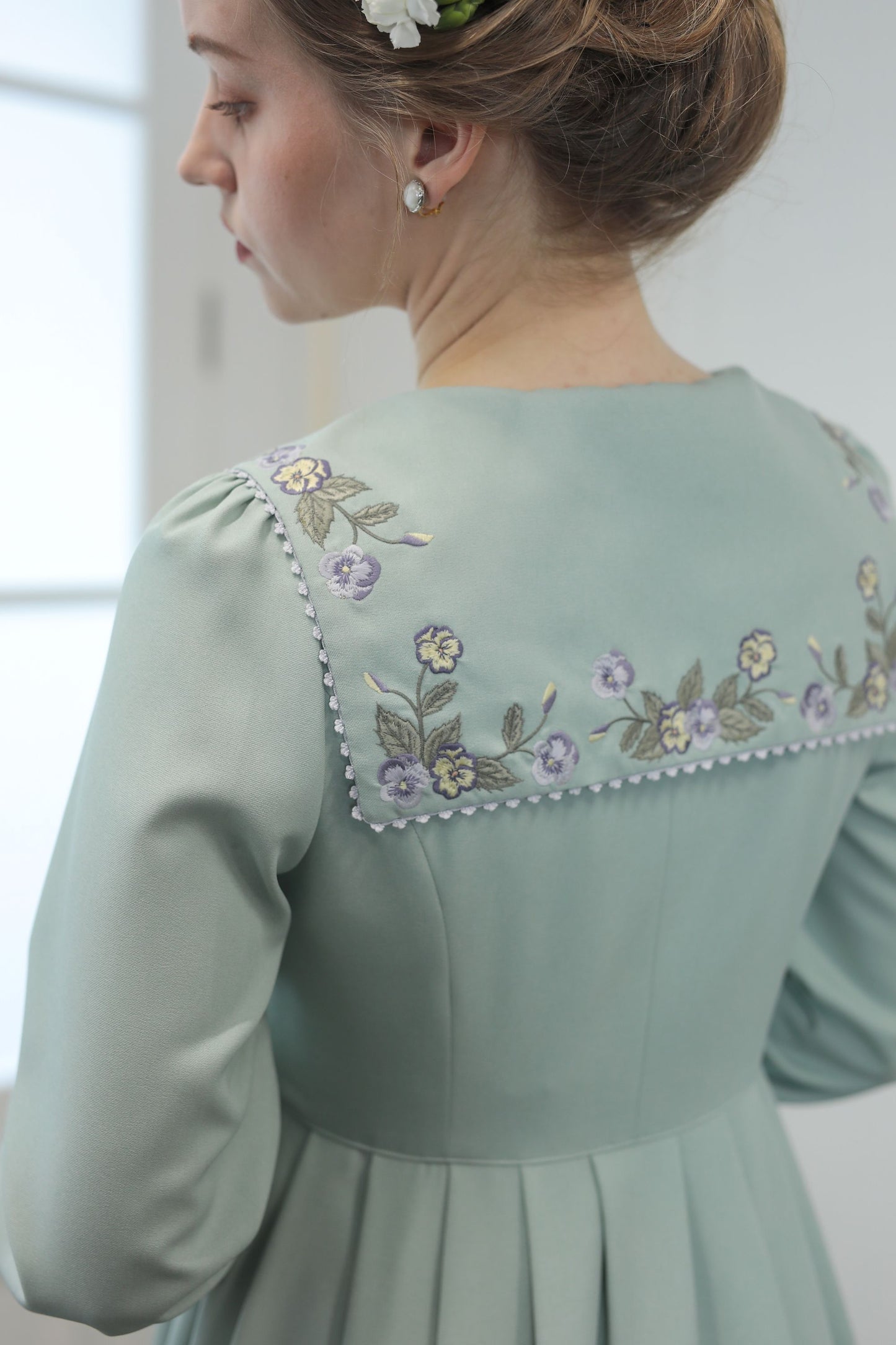 【Pre-order】Fleur dress-viola/Mint green