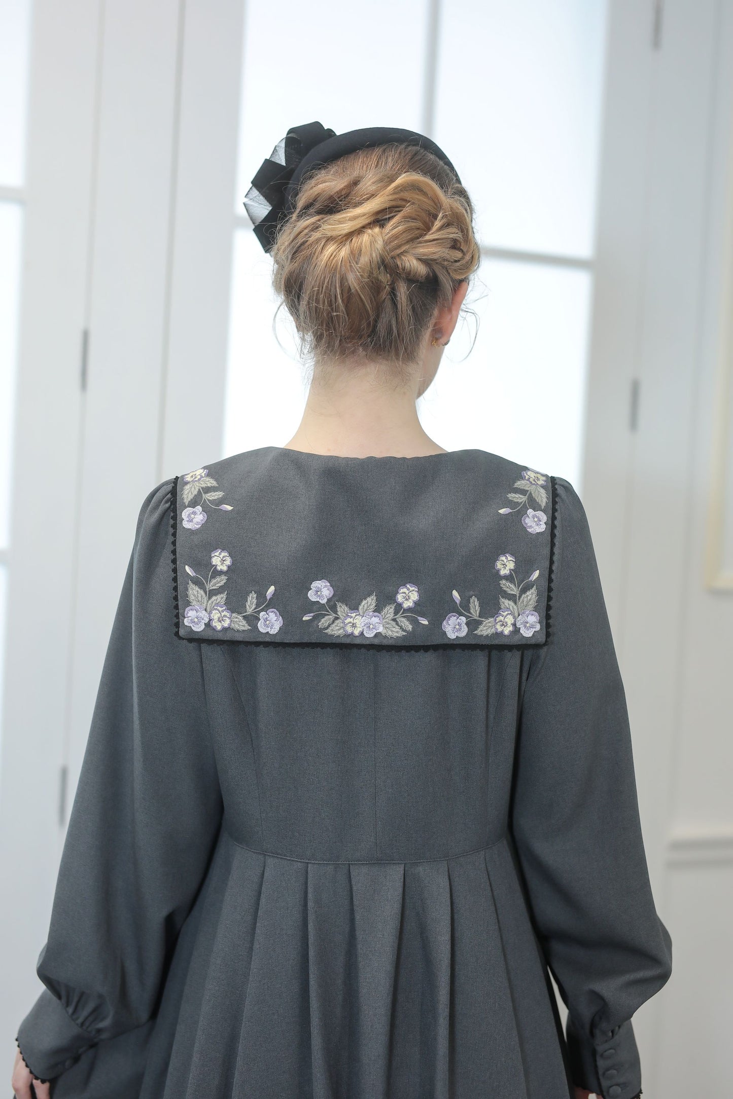特典付き【Pre-order】Fleur dress-viola/Gray