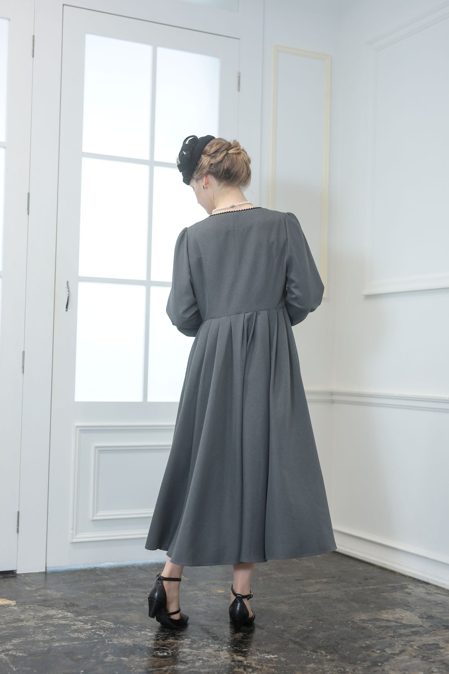 特典付き【Pre-order】Fleur dress-viola/Gray