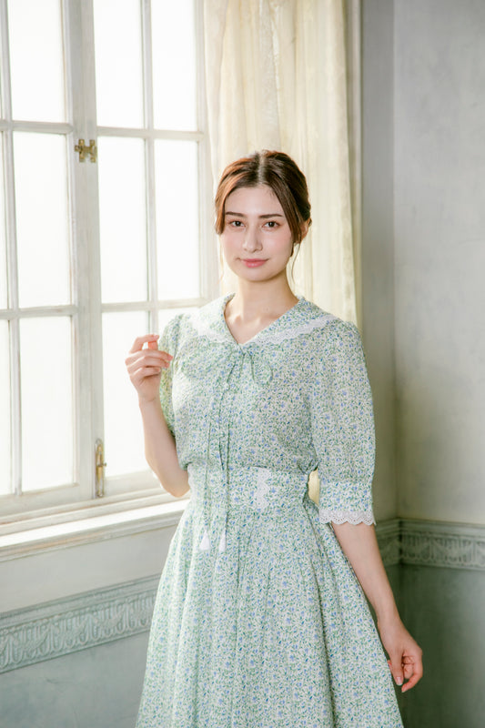 シシリーブラウス/ブルーベリー柄