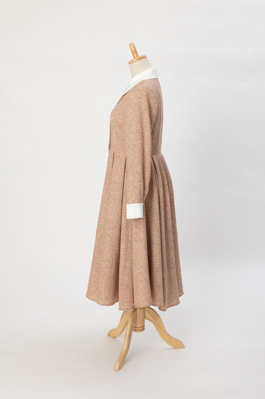 ウォールペーパーワンピース/花柄ベージュ