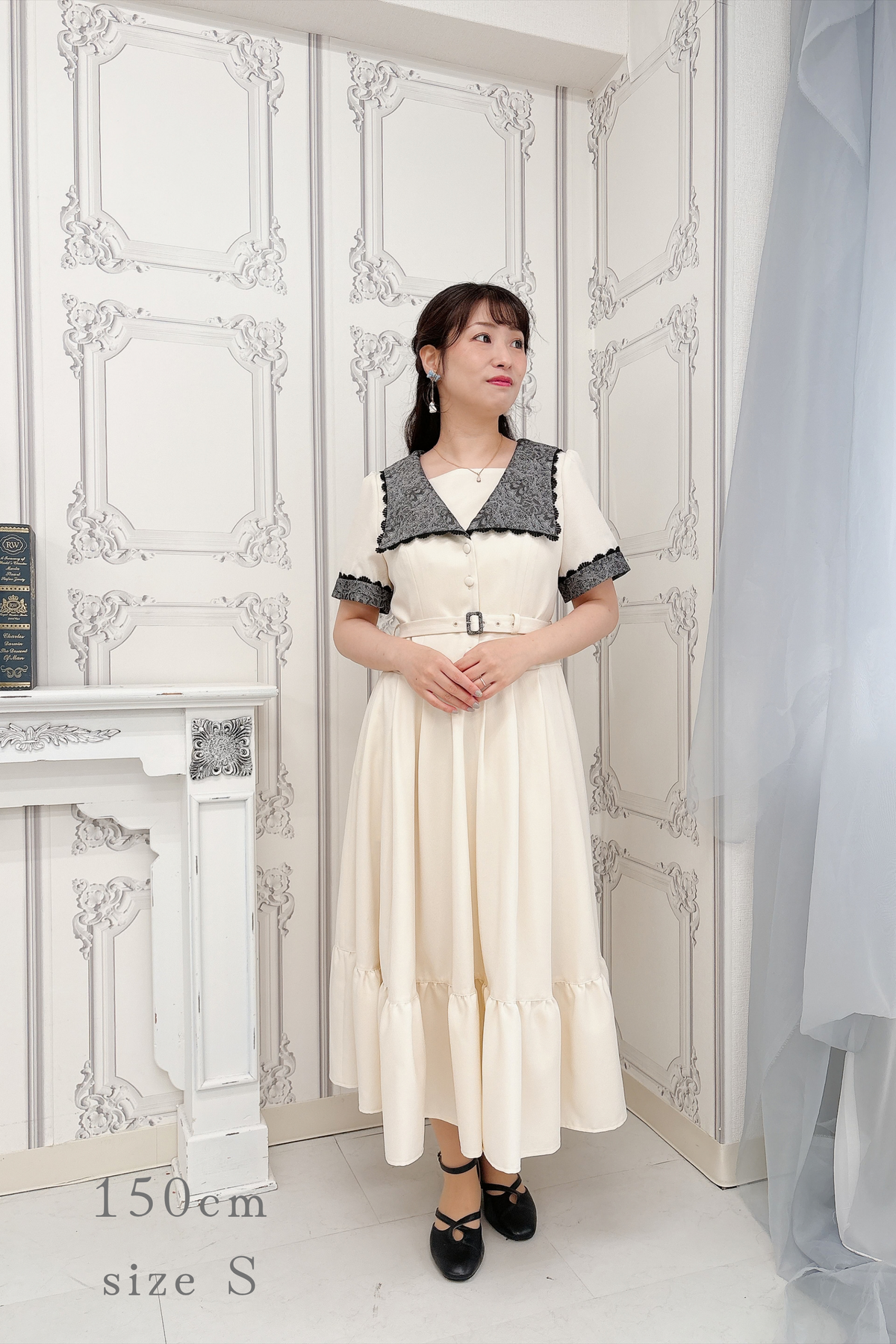 【Pre-order】Eleanor dress/Ivory×Black