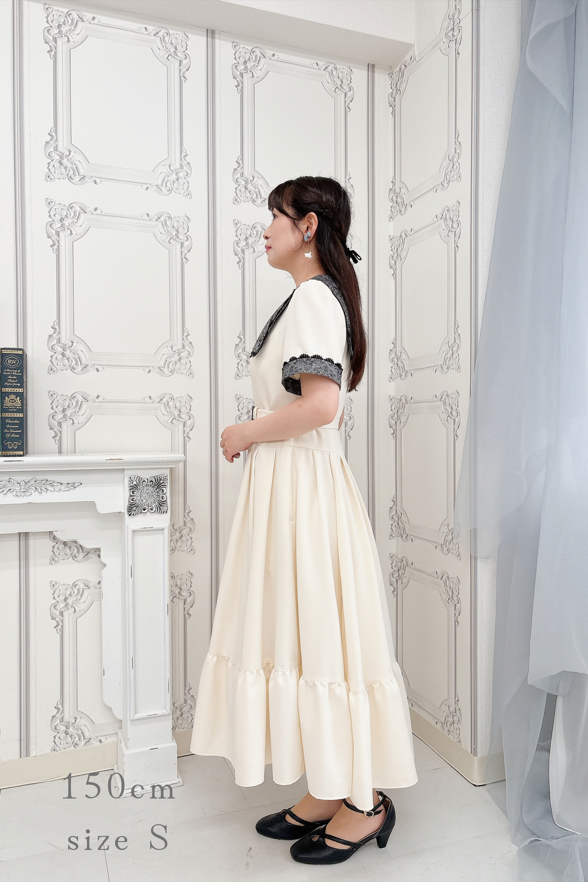 【Pre-order】Eleanor dress/Ivory×Black