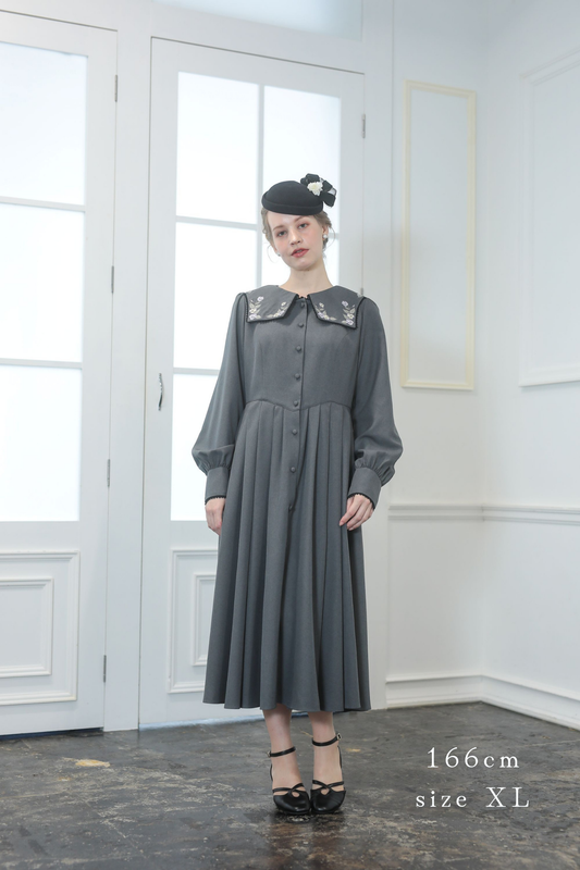 【Pre-order】Fleur dress-viola/Gray
