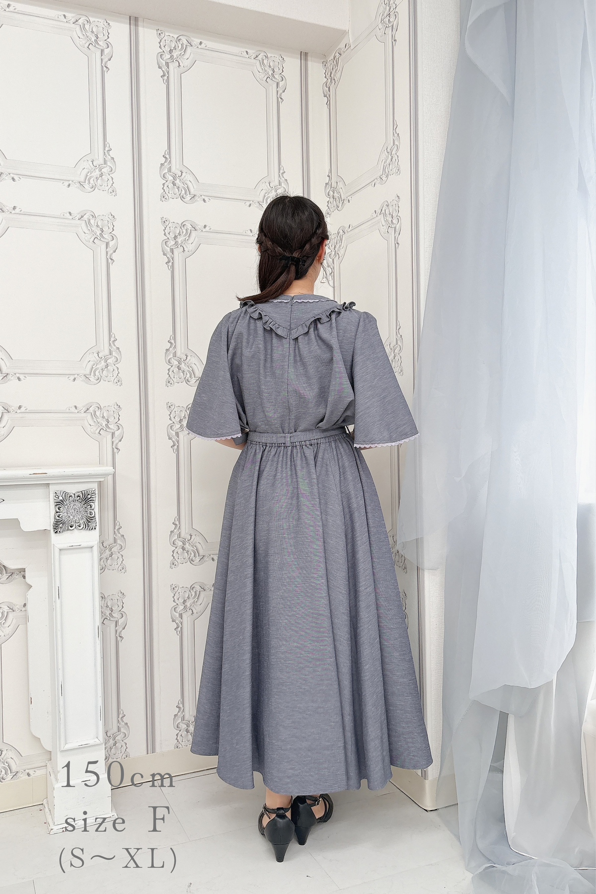 【Pre-order】Linen like flare skirt/Gray