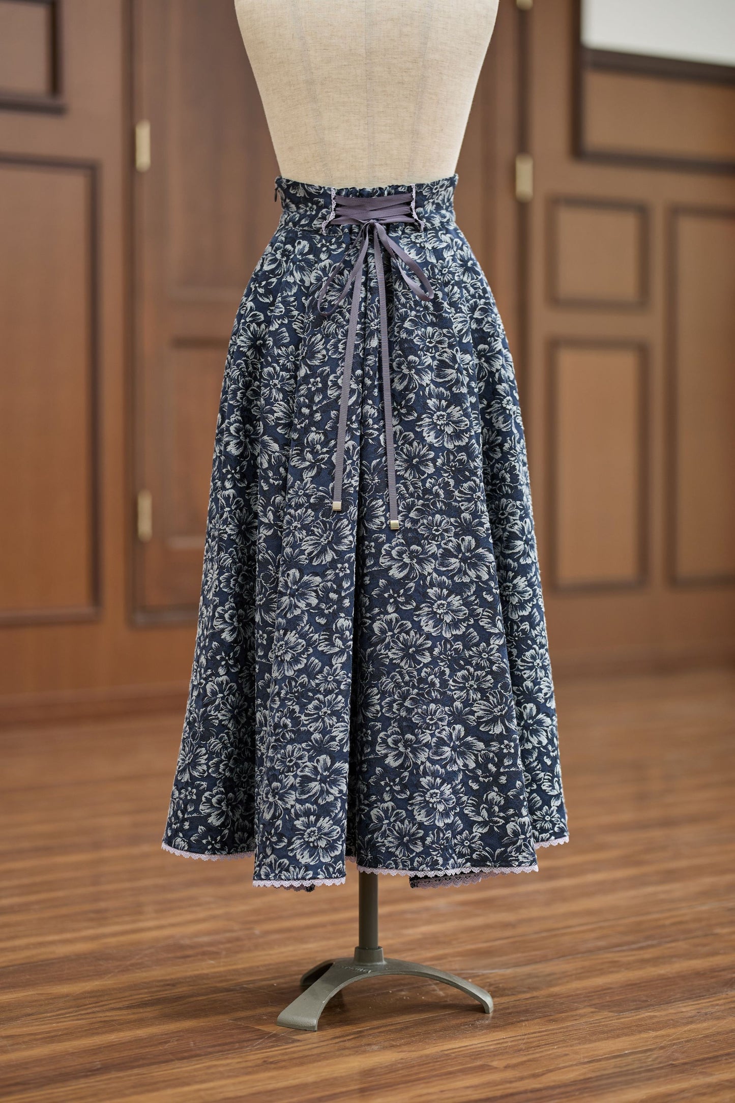 【Pre-order】Jacquard skirt/Navy