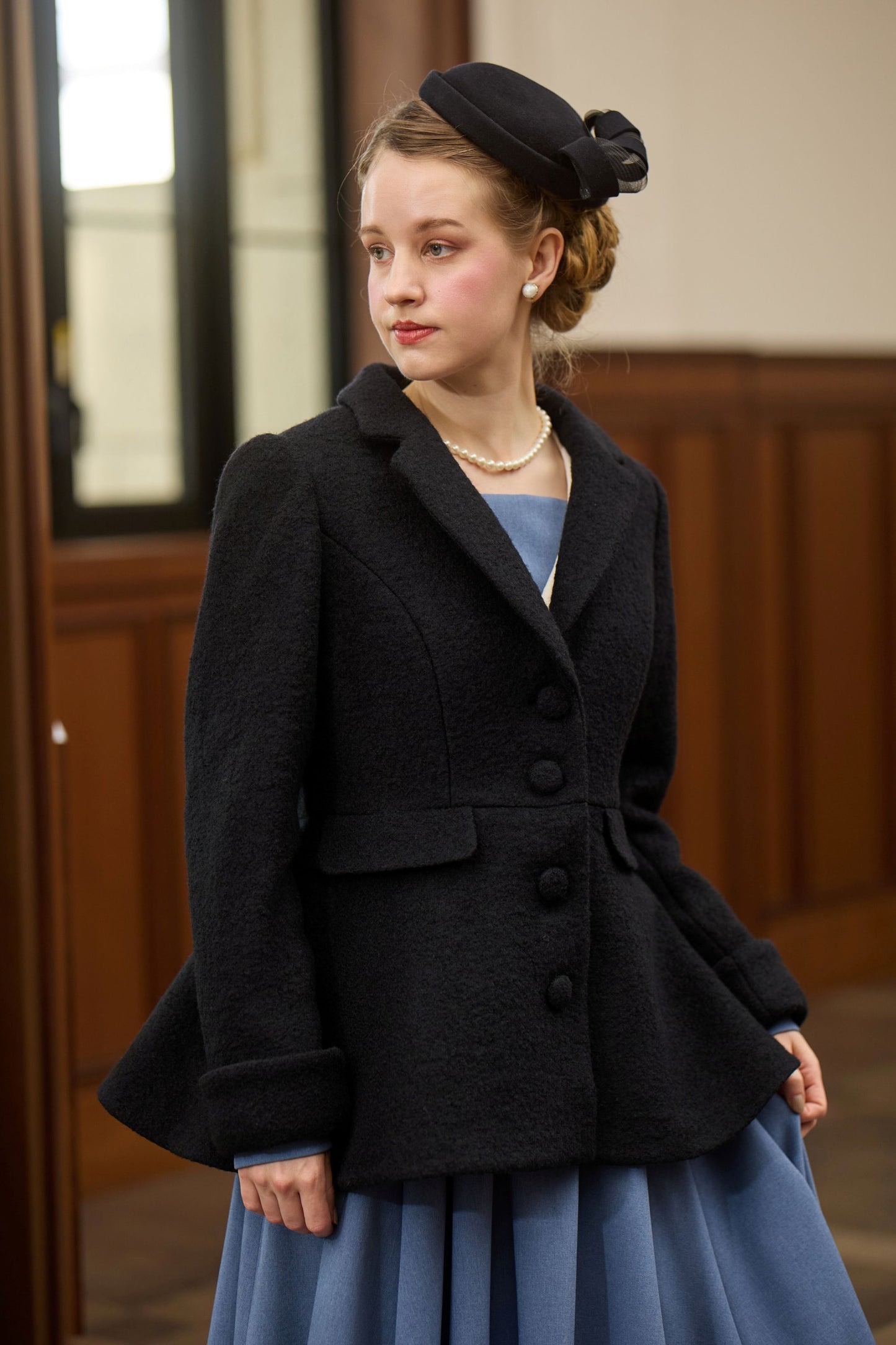 特典付き【Pre-order】Tailored collar coat/Black