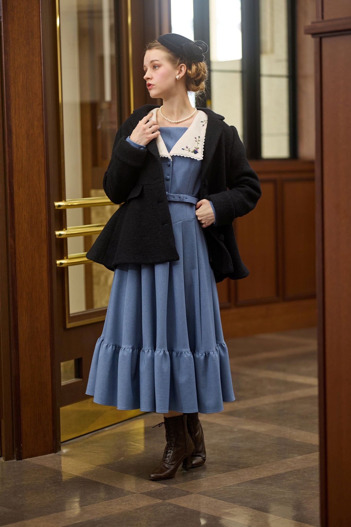 特典付き【Pre-order】Tailored collar coat/Black