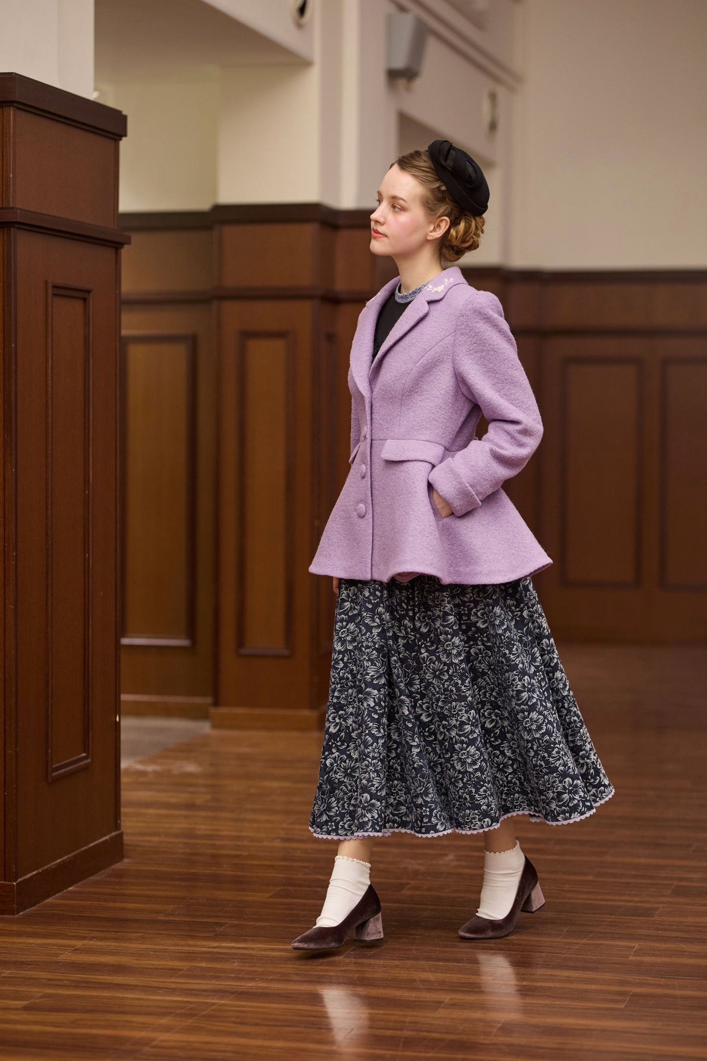 特典付き【Pre-order】Tailored collar coat/Lavender