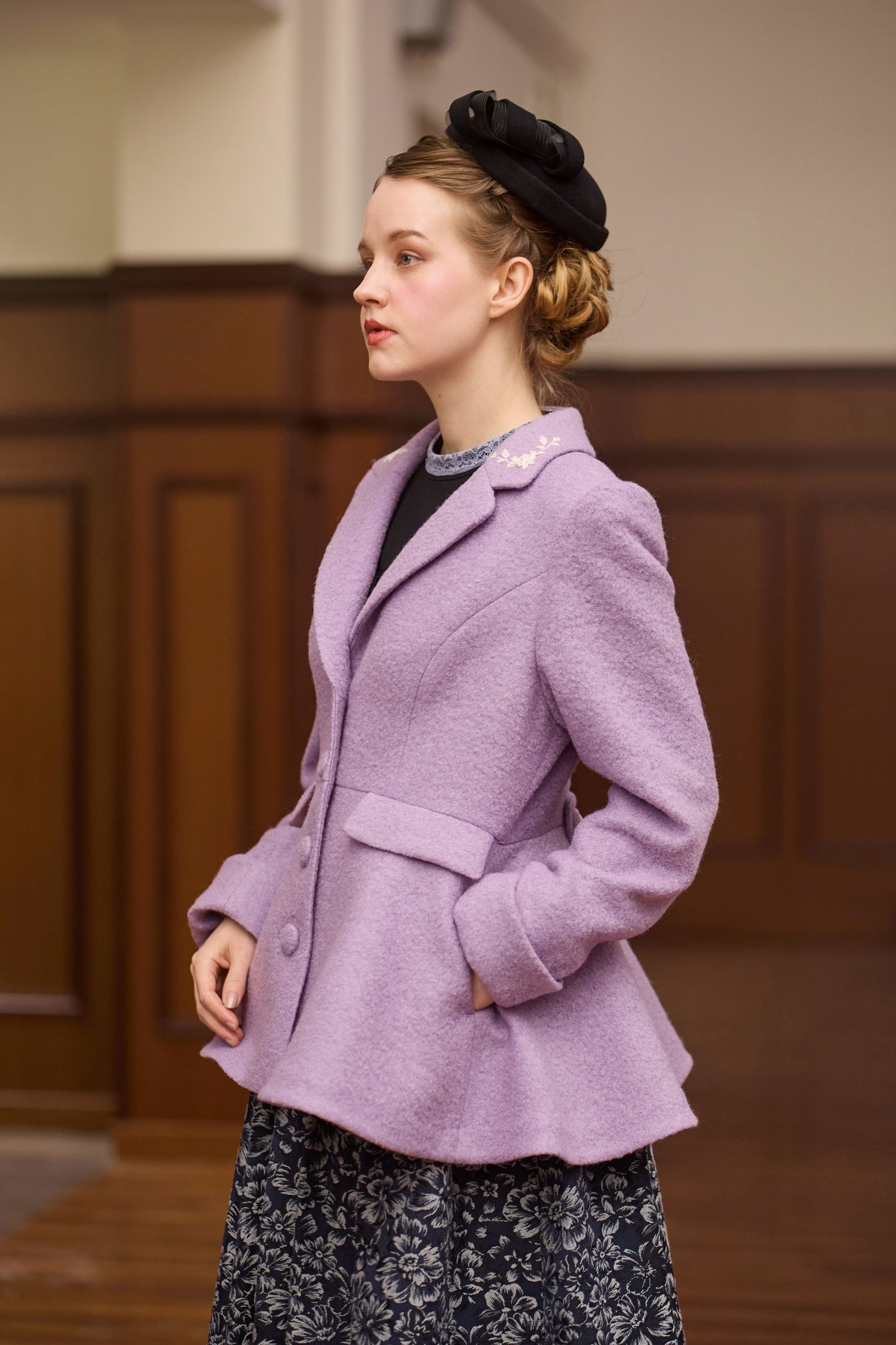 特典付き【Pre-order】Tailored collar coat/Lavender