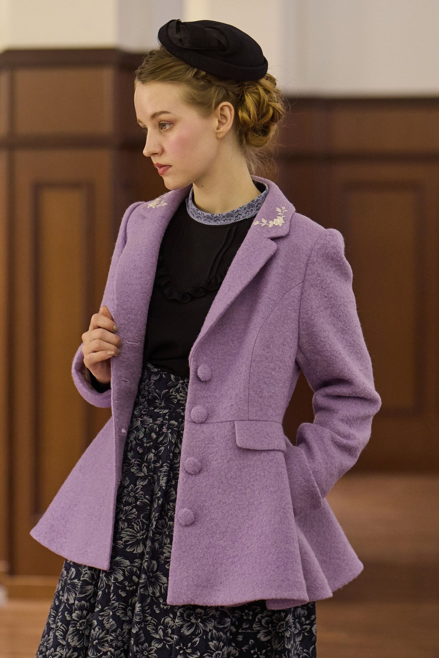 特典付き【Pre-order】Tailored collar coat/Lavender