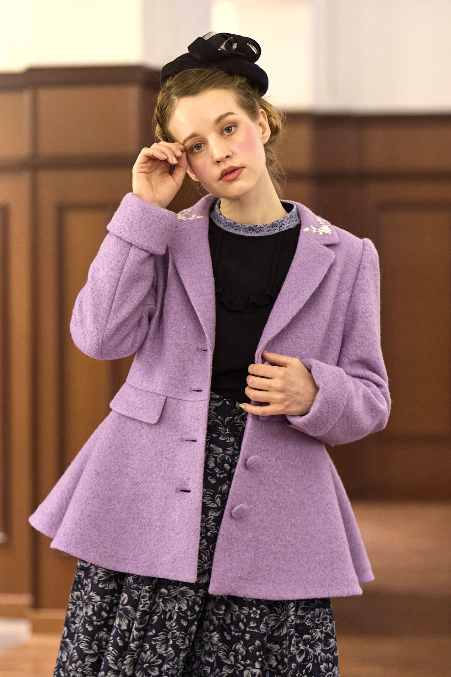 特典付き【Pre-order】Tailored collar coat/Lavender
