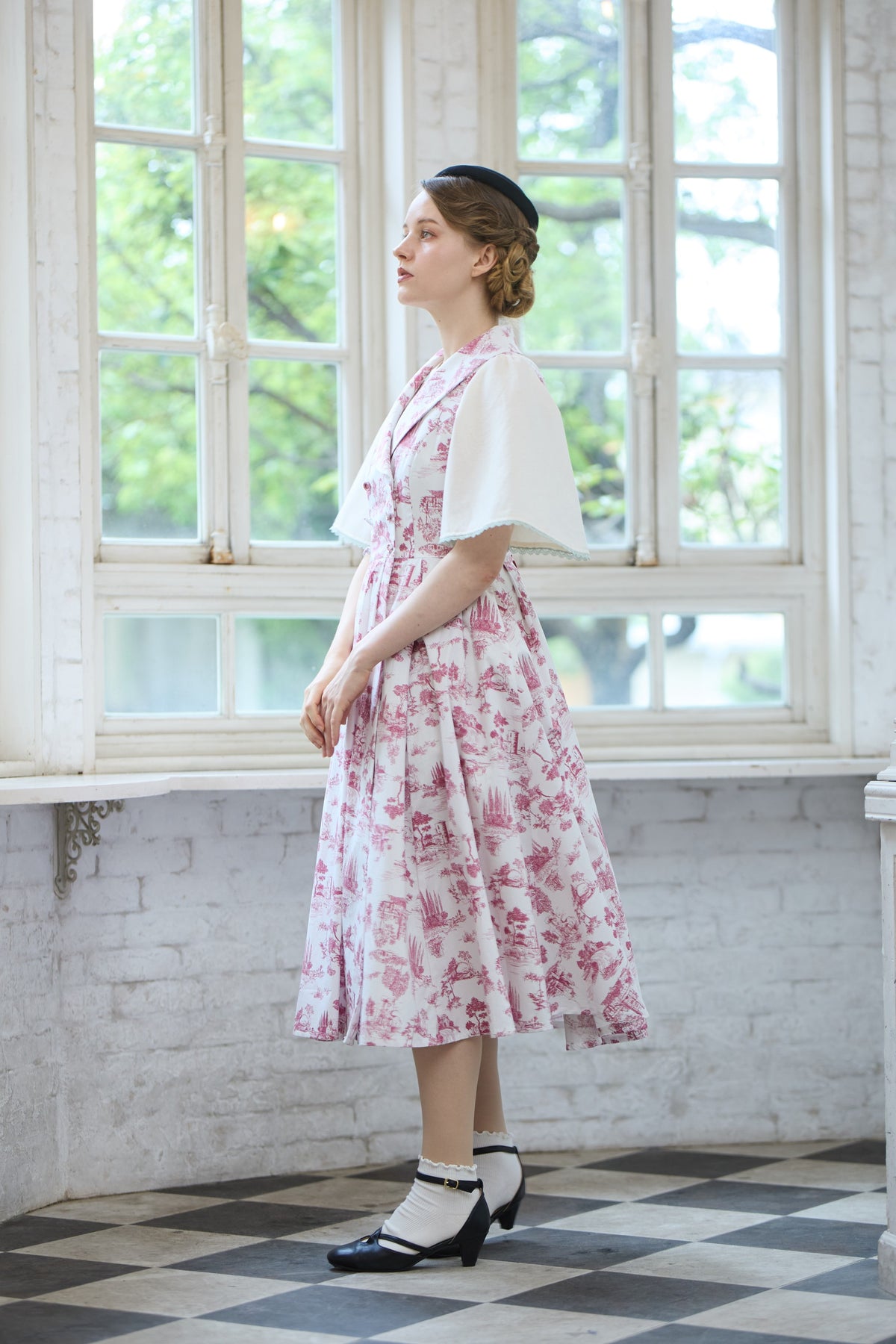 【Pre-order】Toile de Jouy sleeveless dress/Red