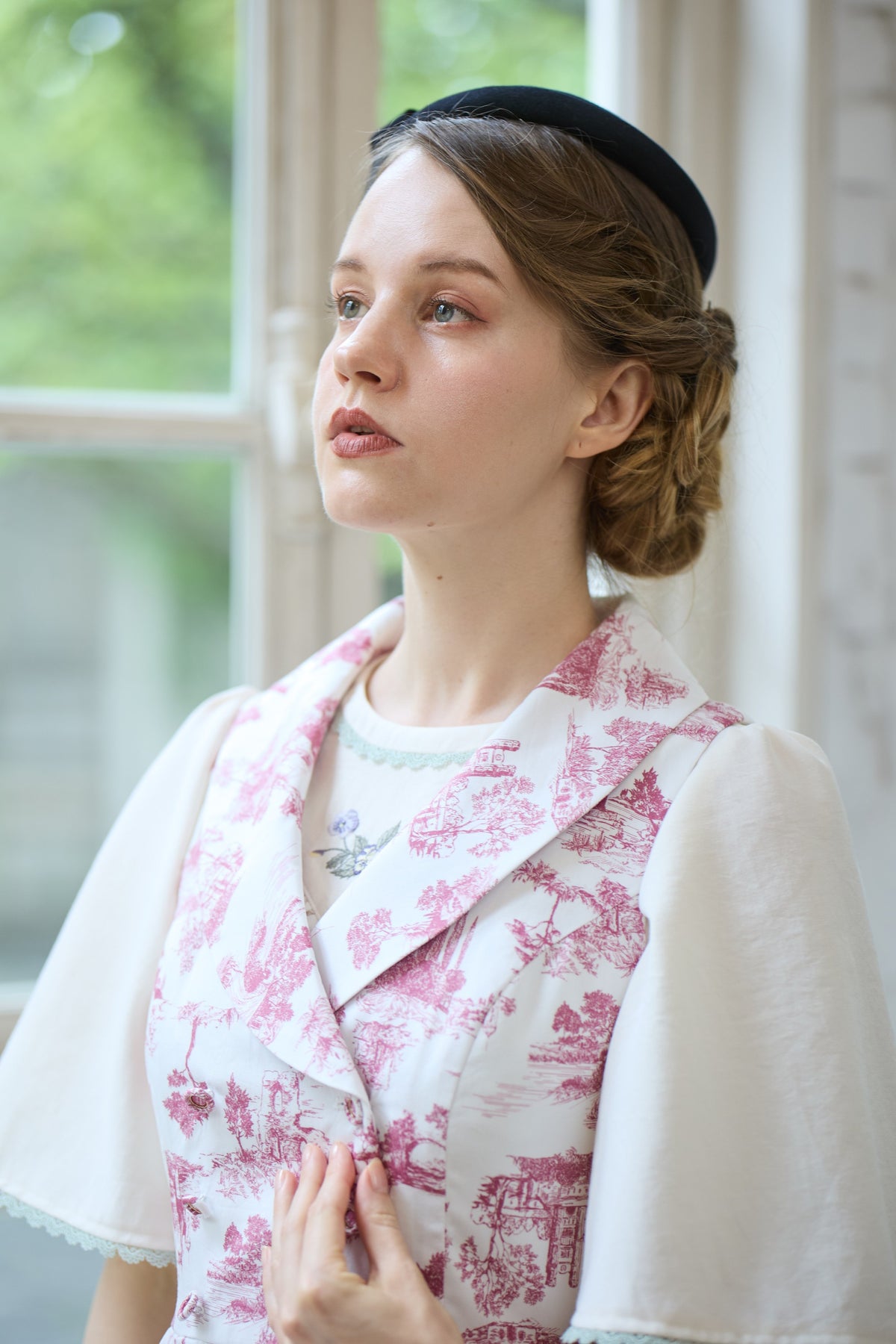 【Pre-order】Toile de Jouy sleeveless dress/Red