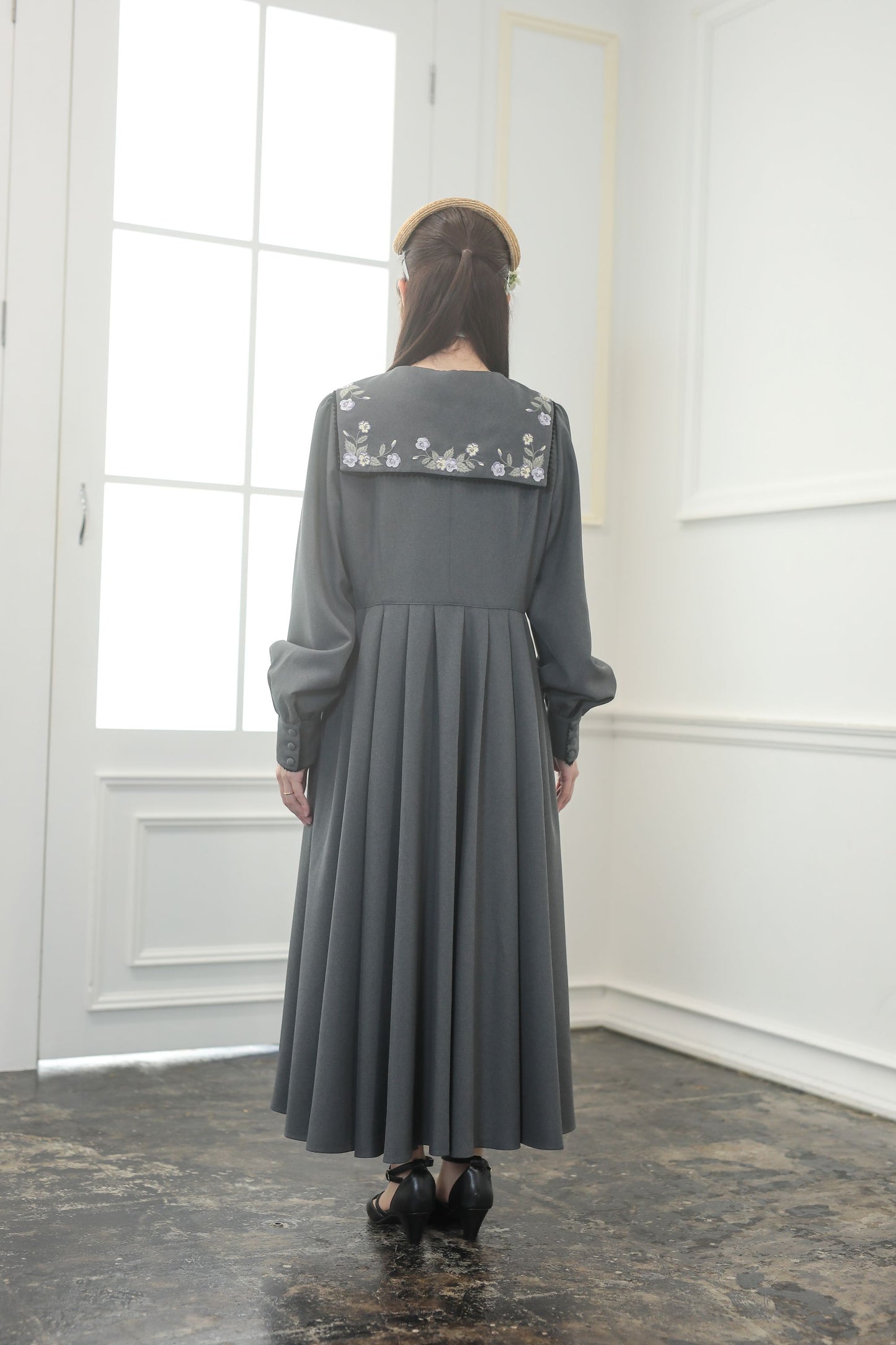 特典付き【Pre-order】Fleur dress-viola/Gray
