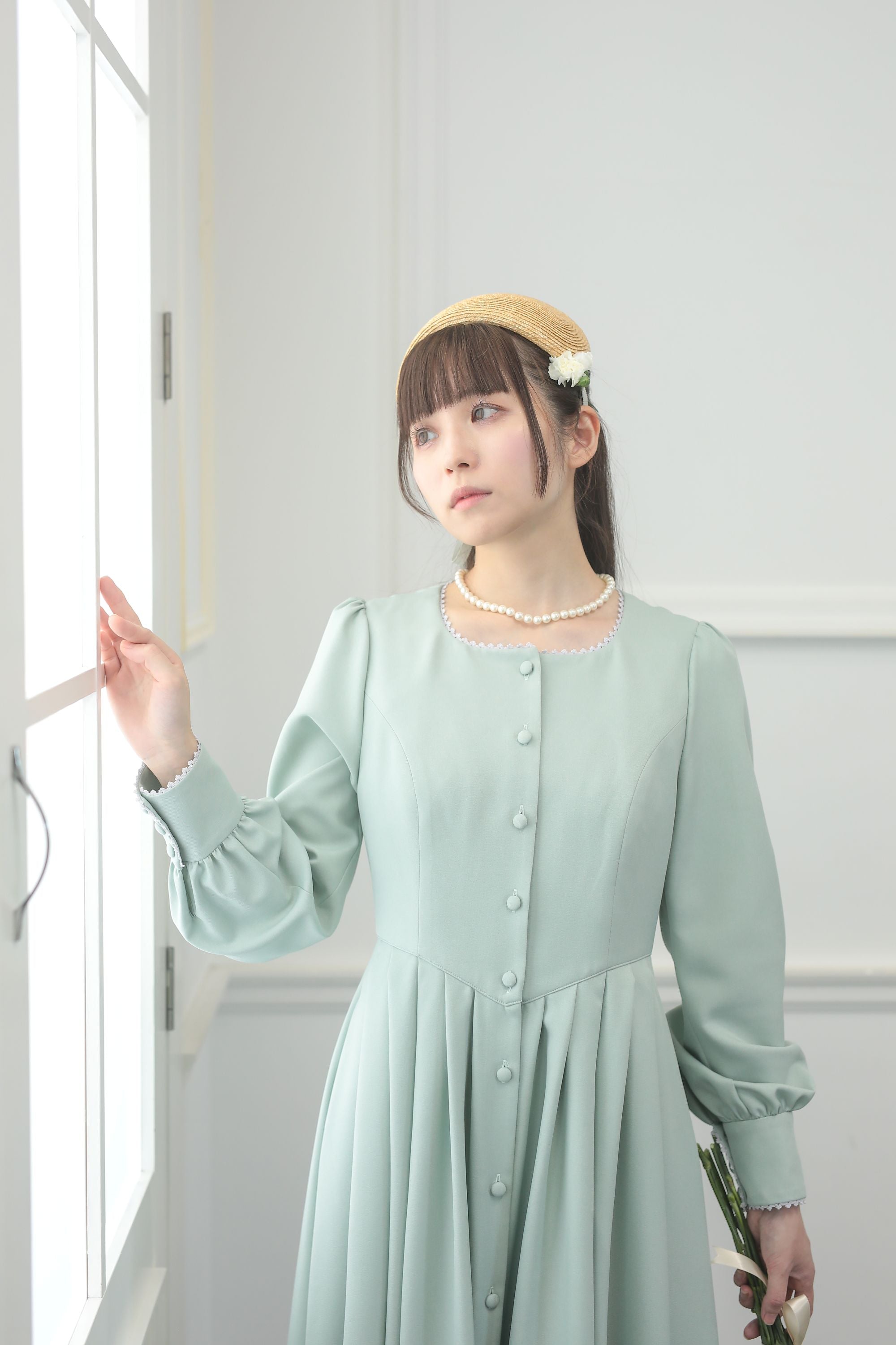 特典付き【Pre-order】Fleur dress-viola/Mint green – Filvoir
