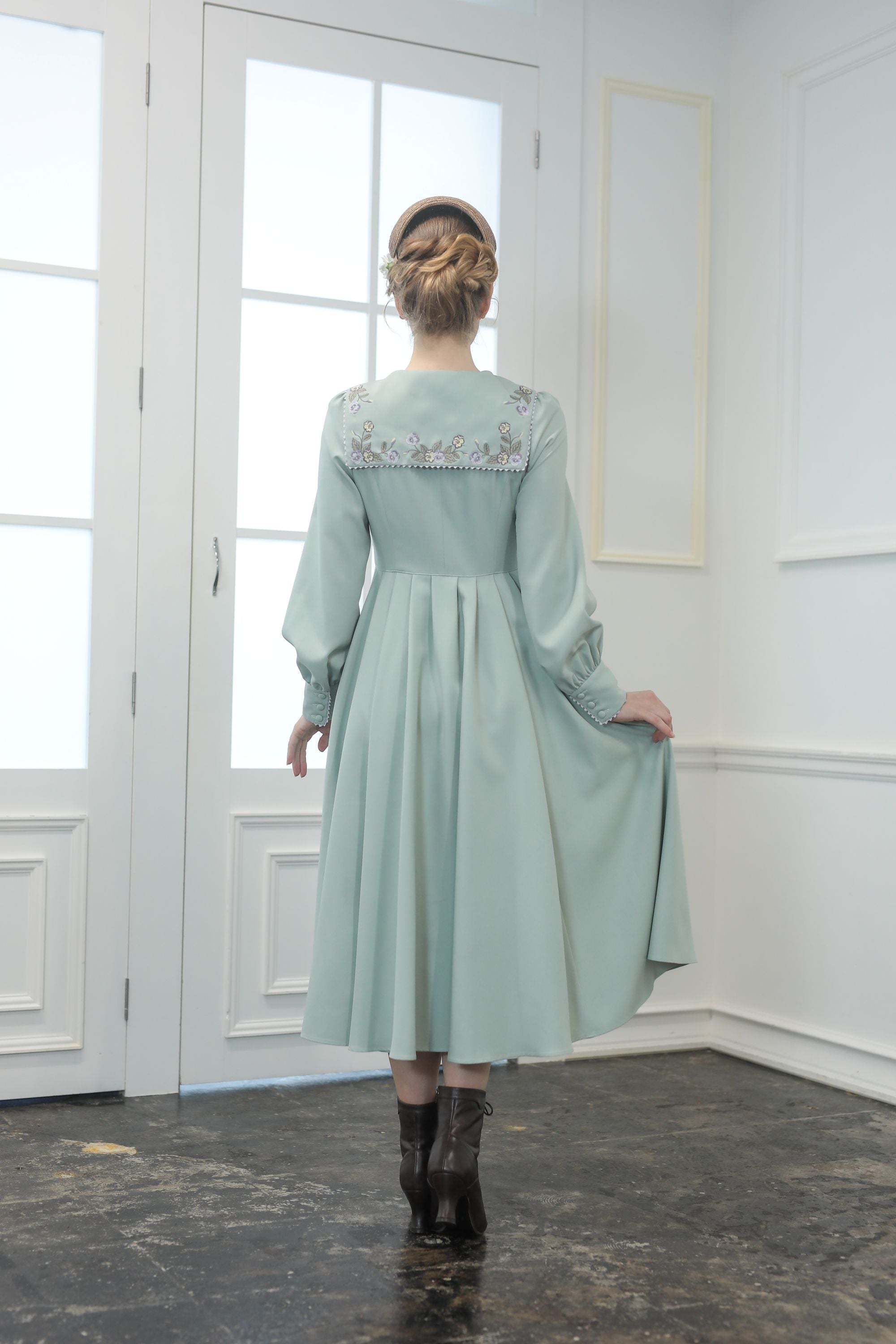 Fleur dress-viola/Mint green – Filvoir