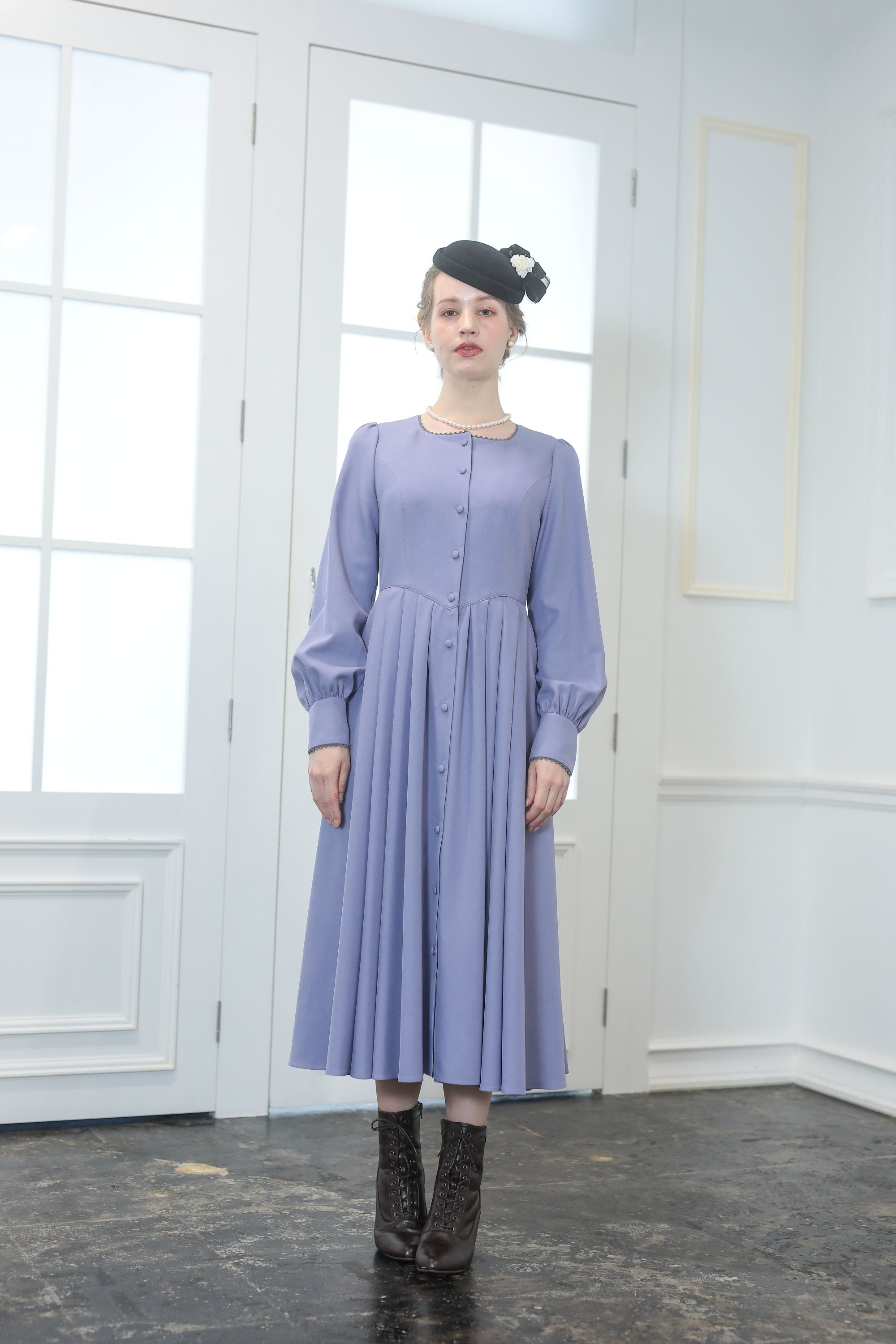Pre-order】Fleur dress-viola/Lavender – Filvoir