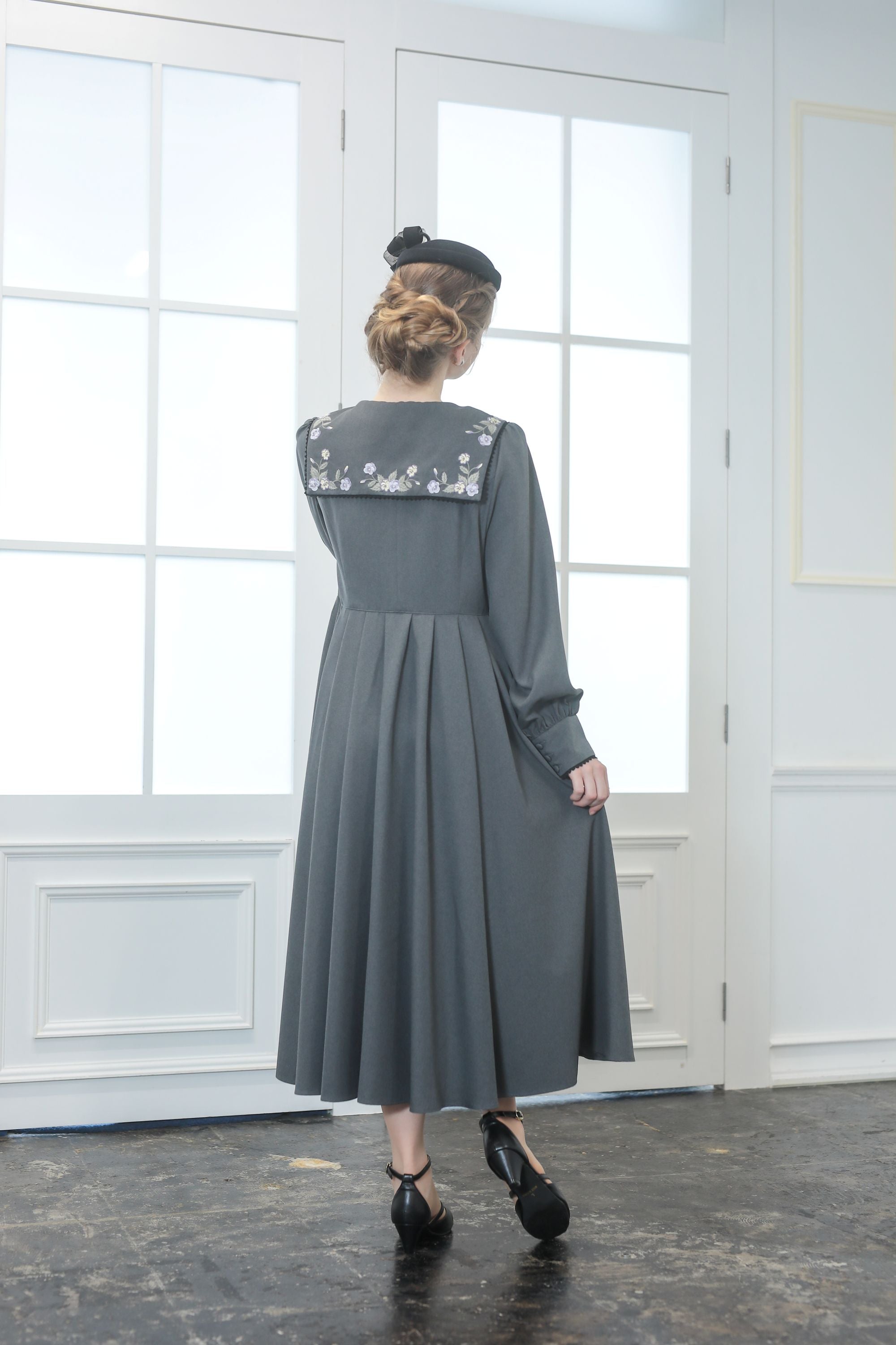 特典付き【Pre-order】Fleur dress-viola/Gray – Filvoir