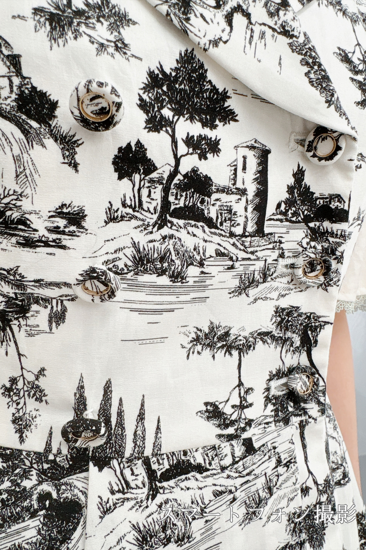 【Pre-order】Toile de Jouy sleeveless dress/Black
