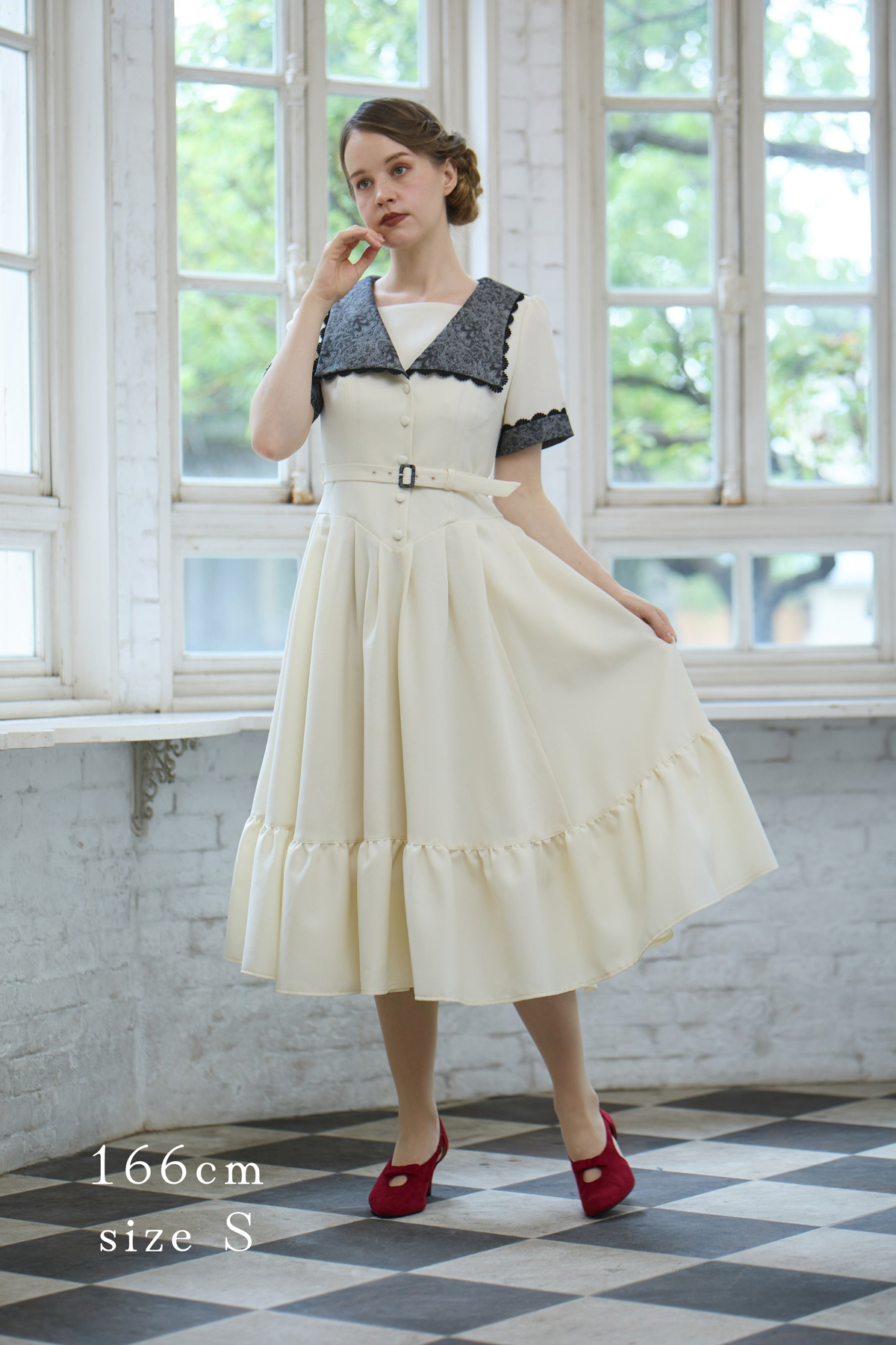 【Pre-order】Eleanor dress/Ivory×Black