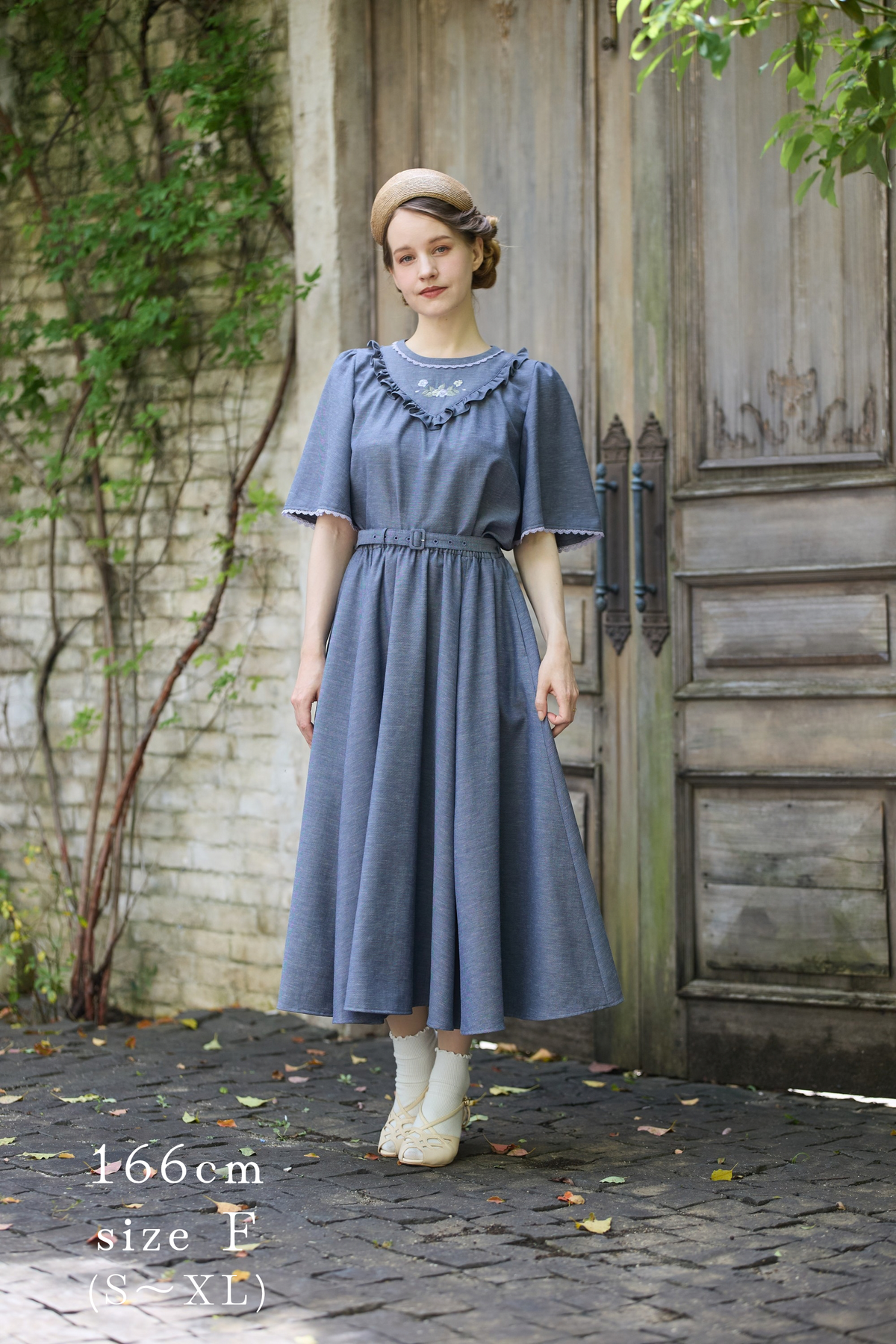【Pre-order】Linen like flare skirt/Gray