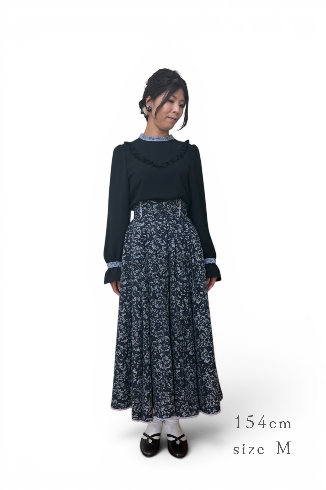 特典付き【Pre-order】Stand-up collar blouse/Black
