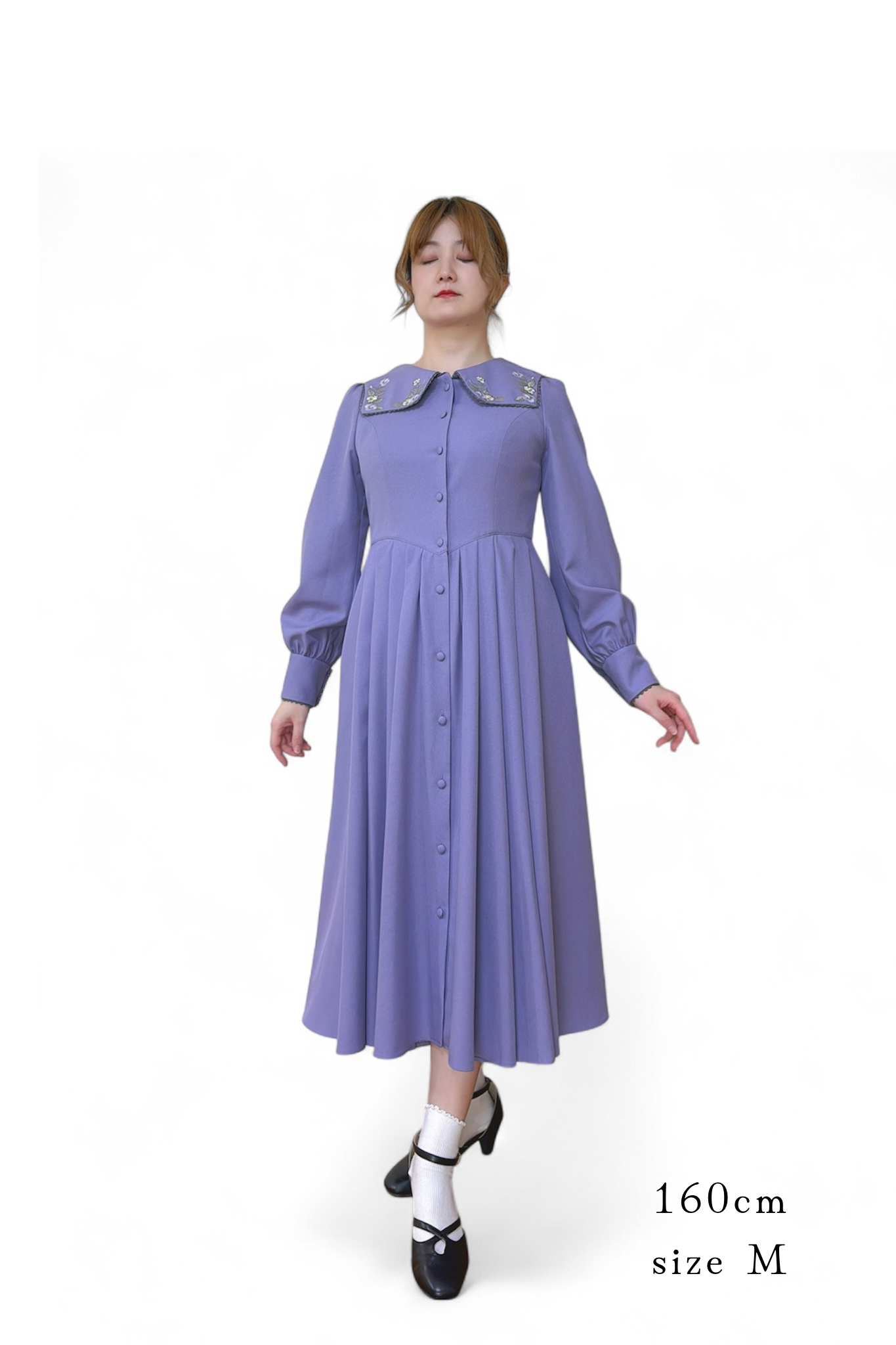 特典付き【Pre-order】Fleur dress-viola/Gray